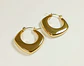 Aros Chunky rombo Minimalista Chapado En Oro - Miniatura 5