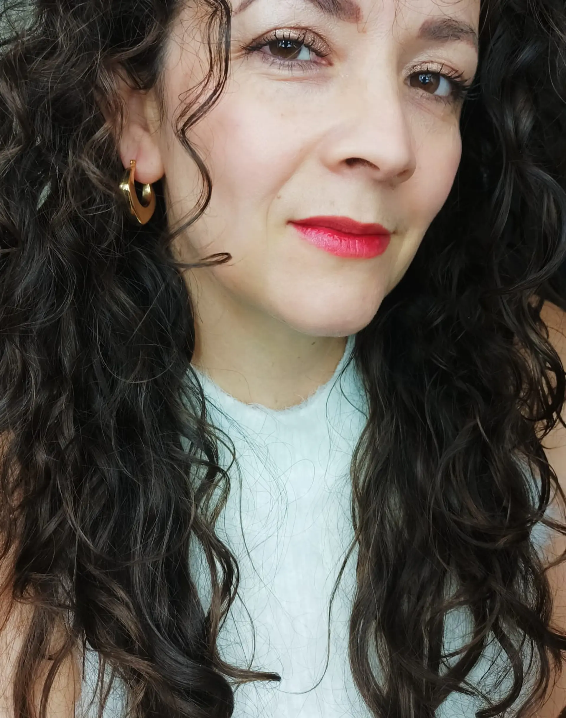 Aros Chunky rombo Minimalista Chapado En Oro 7