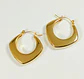 Aros Chunky rombo Minimalista Chapado En Oro - Miniatura 8