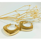 Aros Chunky rombo Minimalista Chapado En Oro 10