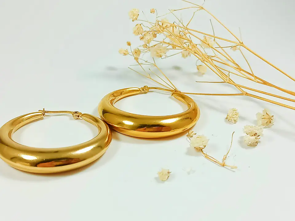 Argolla Aros Bote Minimalista Chunky Redondo Chapado En Oro 18kl 4