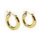 Argollas Aros Hoop Minimalista Clásicas Chapada En Oro 18kl - Miniatura 1