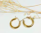 Argollas Aros Hoop Minimalista Clásicas Chapada En Oro 18kl - Miniatura 5