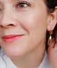 Pendientes tipo Drop gota Largos Espejo Elegantes Chapado En Oro Lujo - Miniatura 9