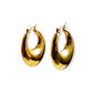 Aros Bote Chunky Minimalista Inflada Chapado En Oro  - Miniatura 1