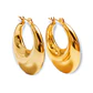 Aros Bote Chunky Minimalista Inflada Chapado En Oro  - Miniatura 7