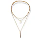 Colgante Multicapa Collar Moderno Minimalista Chapado En Oro 18kl - Miniatura 1