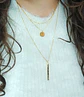 Colgante Multicapa Collar Moderno Minimalista Chapado En Oro 18kl - Miniatura 10