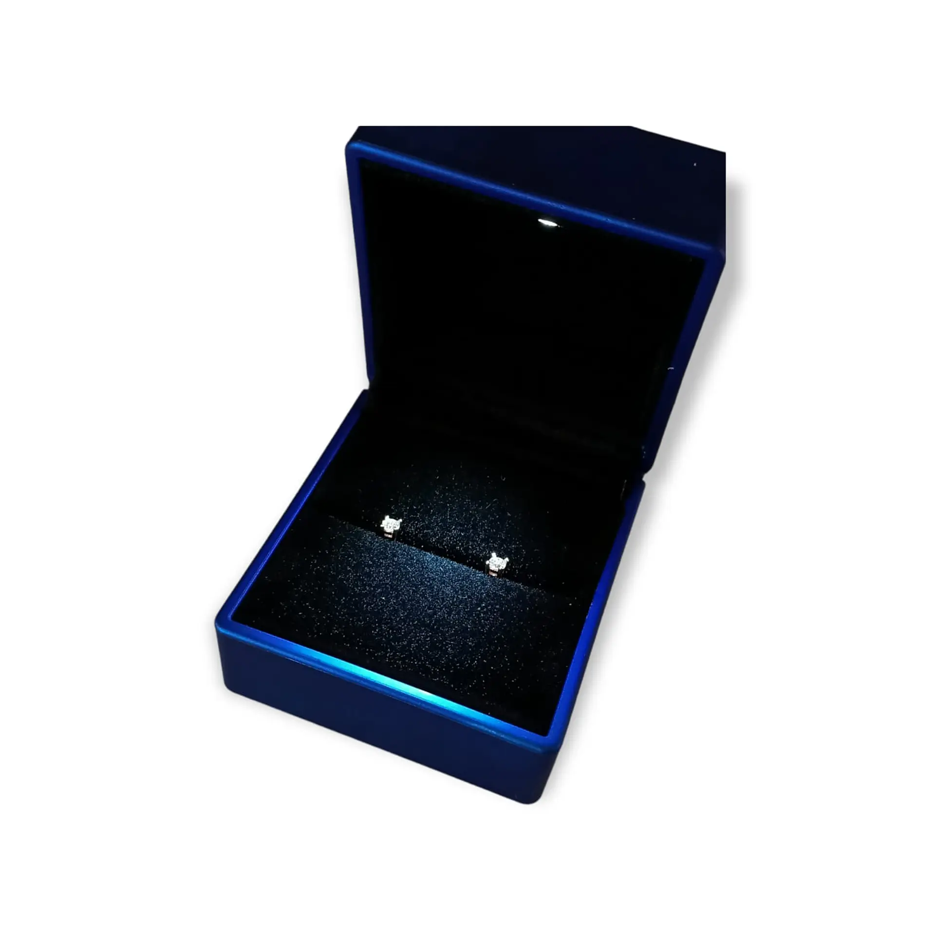Aros Punto De Luz Plata Baño Oro rosa 18k 3mm Gema Moissanite  2