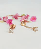 Aros Punto De Luz Plata Baño Oro rosa 18k 3mm Gema Moissanite  - Miniatura 12