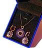 Set Collar Joya Zafiro Azul Aros Plata 925 Gema Saphire Blue - Miniatura 2