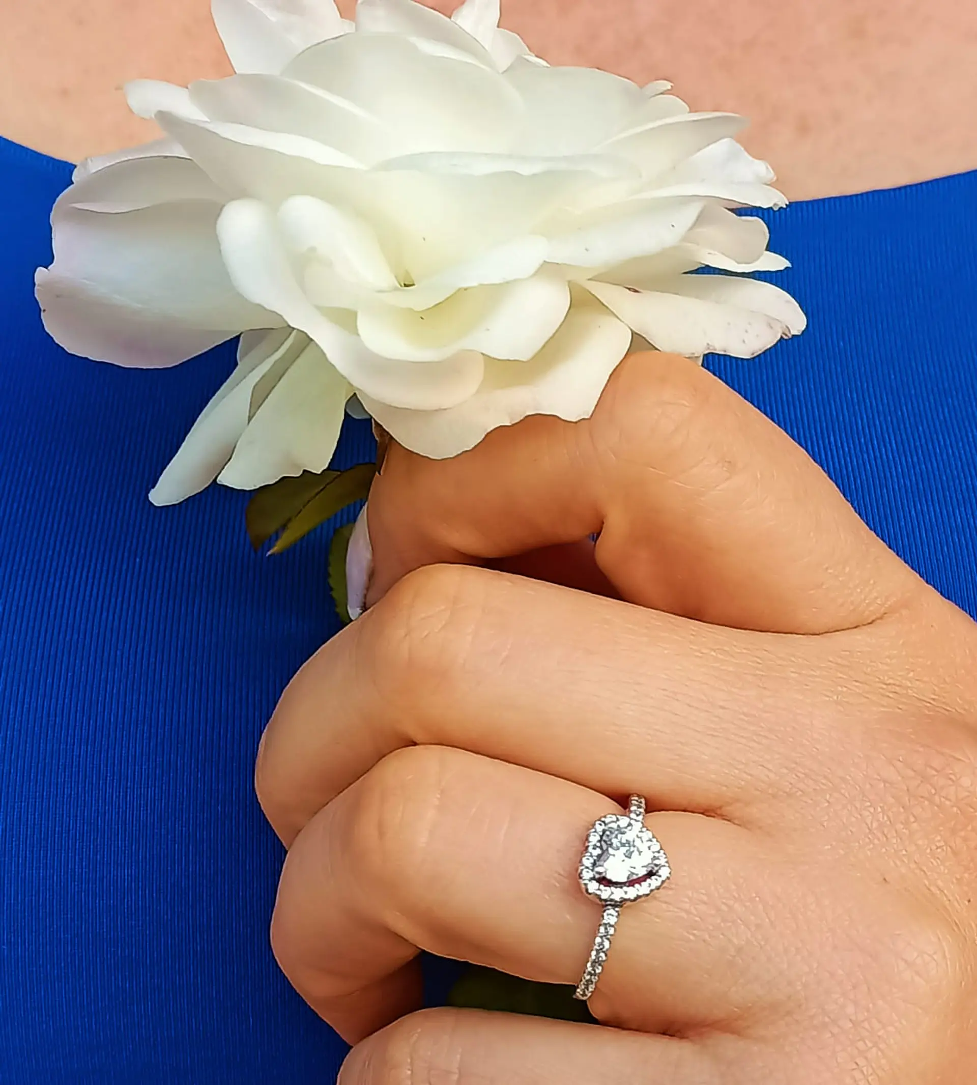 Anillo circón corte Corazón Plata fina ley S925 Compromiso Solitario 2