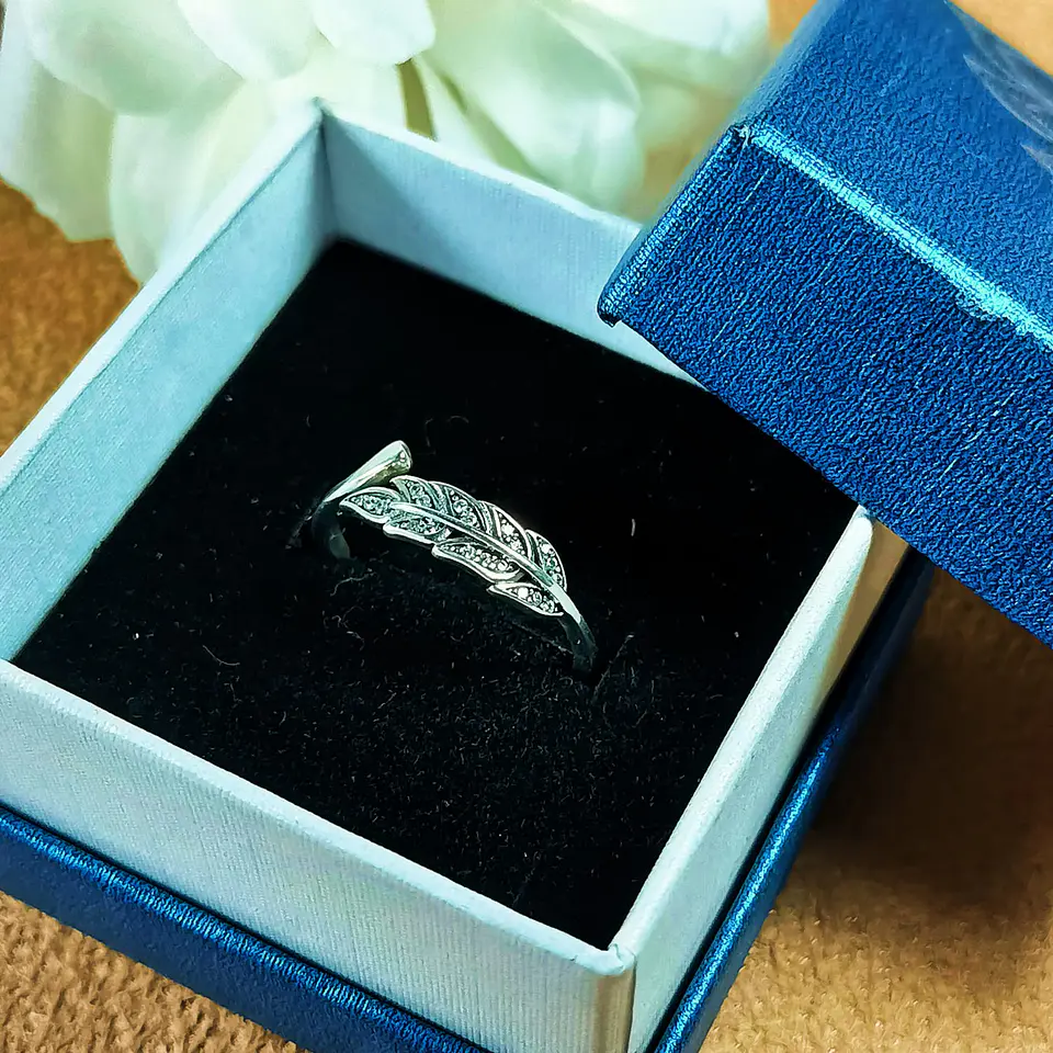 Anillos plumas alas zirconia plata 925 ajustable 2