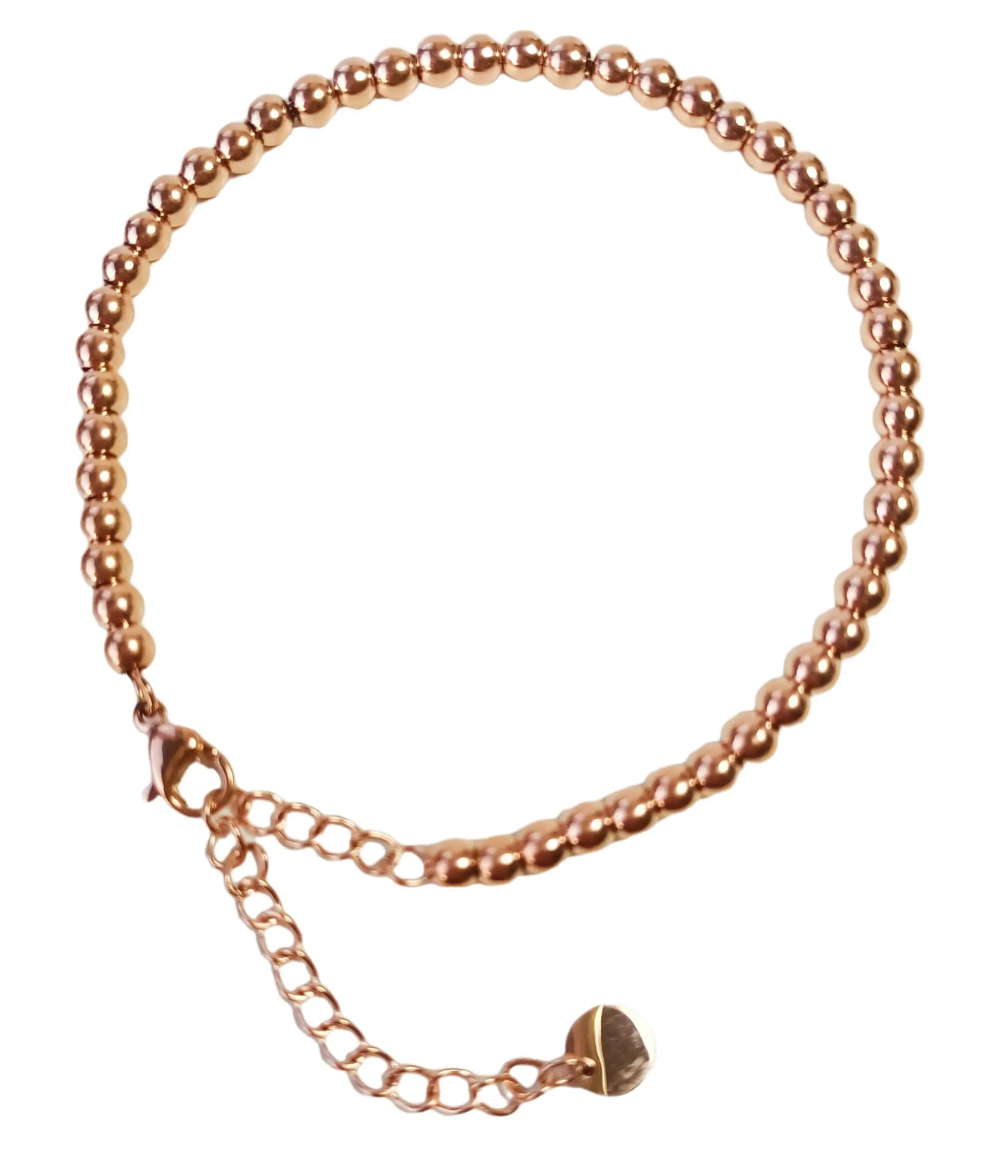 Pulsera Esfera 3mm Brazalete ajustable enchapado en oro rosa unisex 1