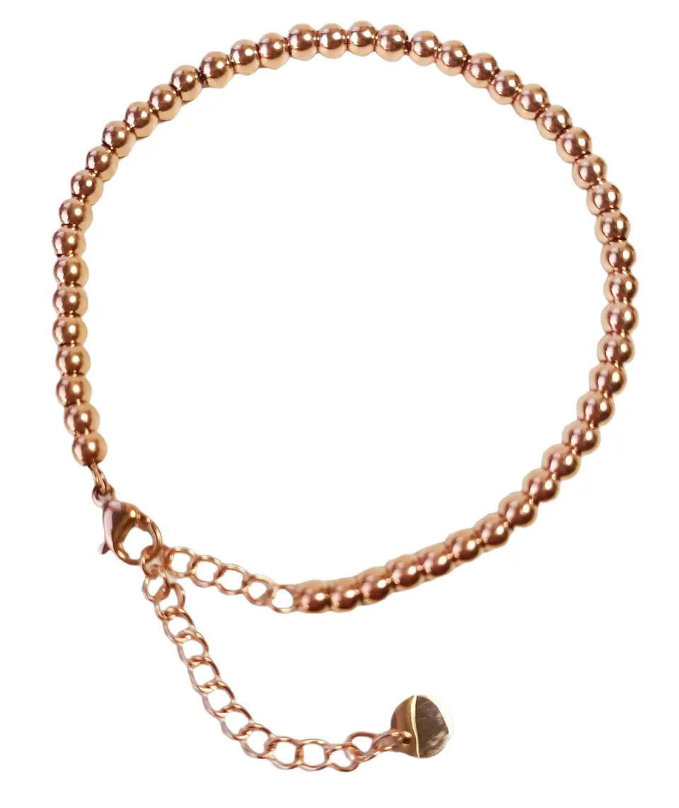 Pulsera Esfera 3mm Brazalete ajustable enchapado en oro rosa unisex 1