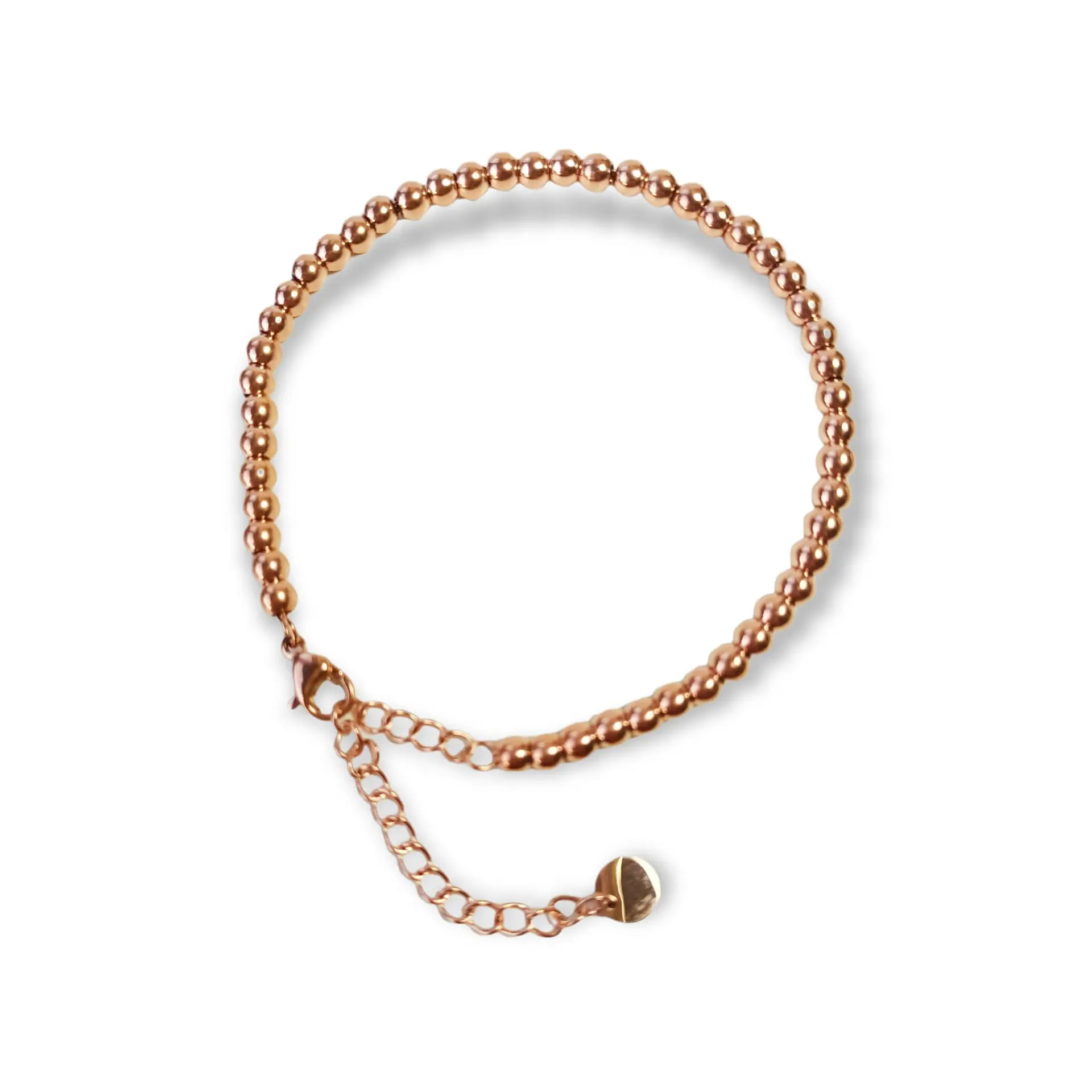 Pulsera Esfera 3mm Brazalete ajustable enchapado en oro rosa unisex 8