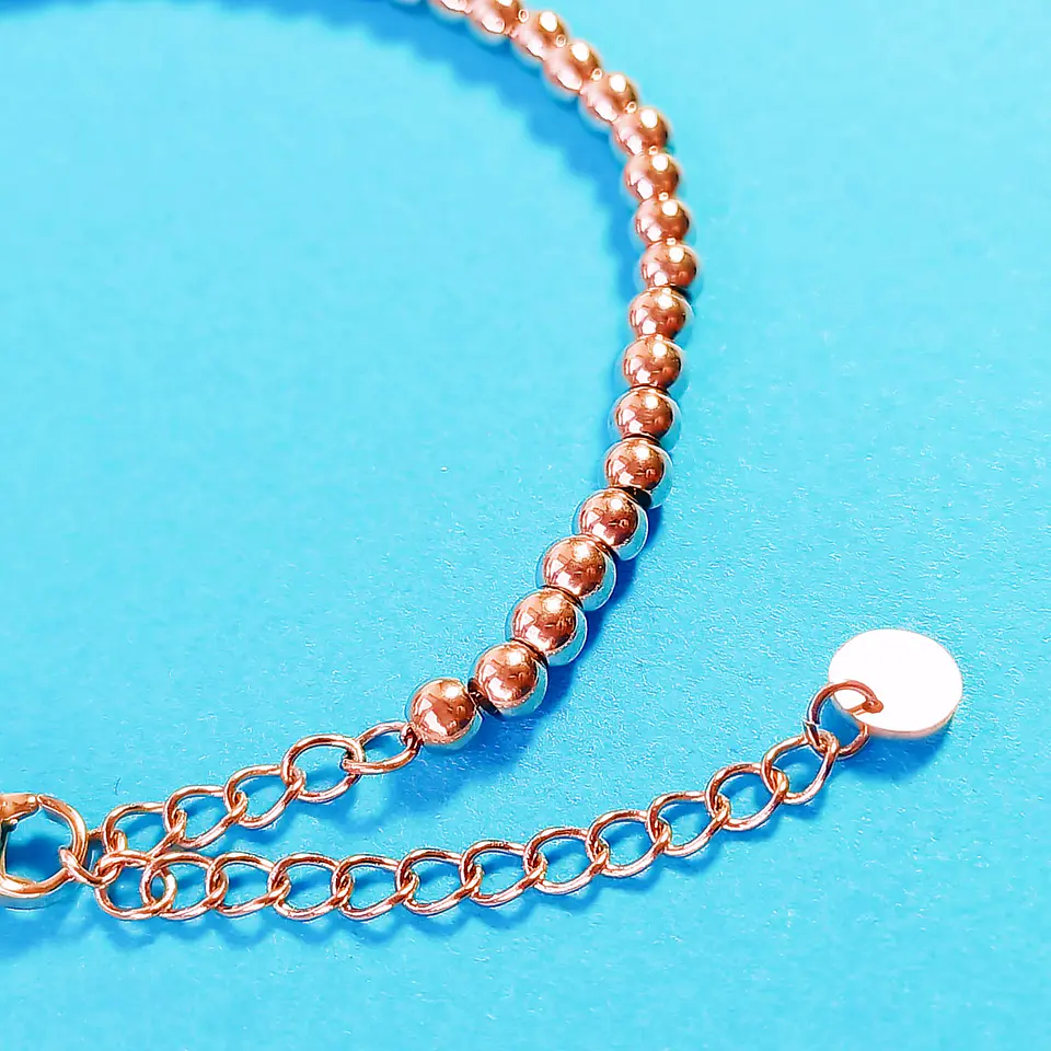 Pulsera Esfera 3mm Brazalete ajustable enchapado en oro rosa unisex 11