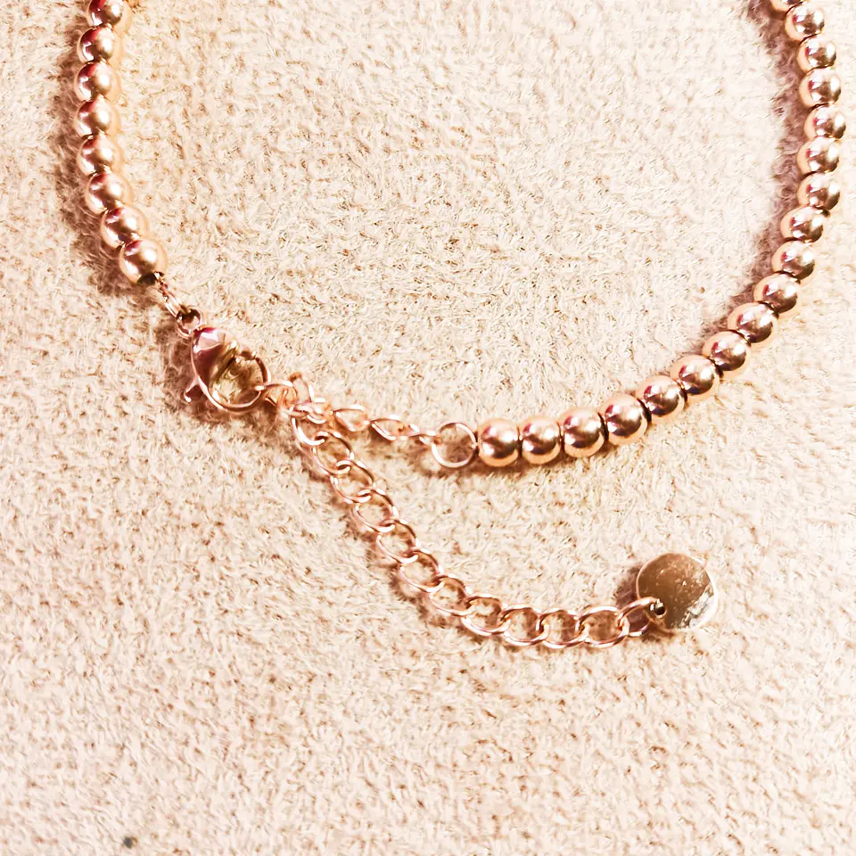 Pulsera Esfera 3mm Brazalete ajustable enchapado en oro rosa unisex 10