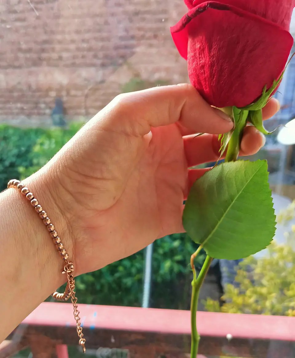 Pulsera Esfera 3mm Brazalete ajustable enchapado en oro rosa unisex 5