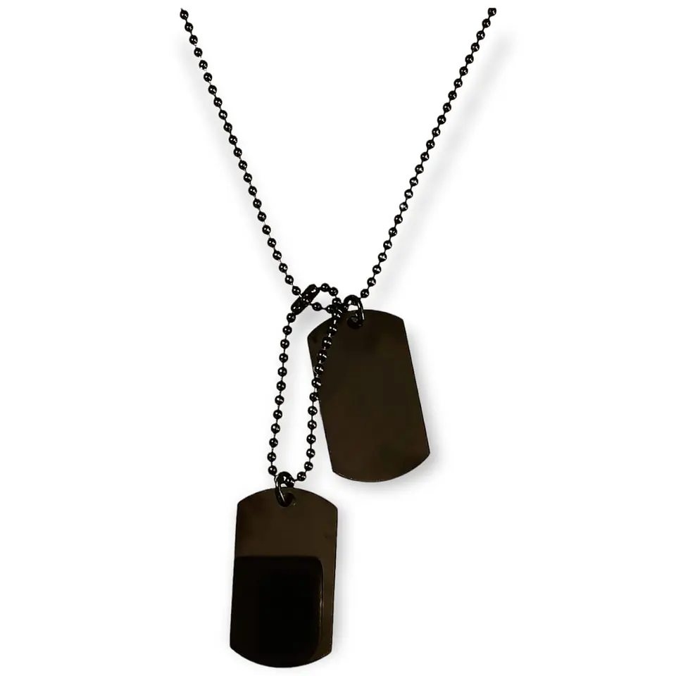 Colgante doble etiqueta estilo militar cupimatch unisex 2