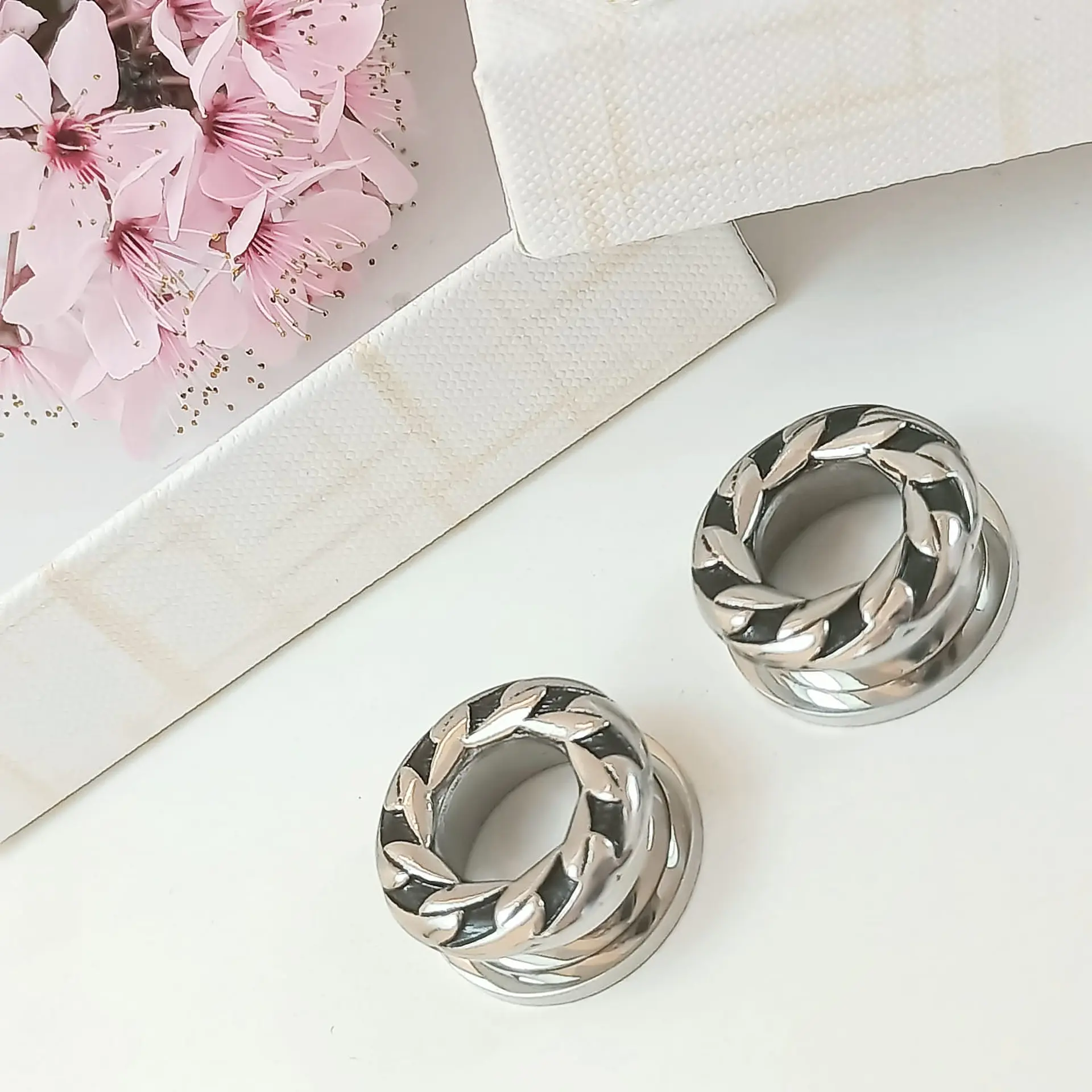 Aros Expansores Oreja Estiradores 18mm Acero Tunel Plug Punk 4