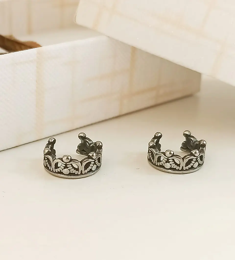 Aro Piercing Oreja Corona Earcuff Sin Perforacion Punk Moda 3