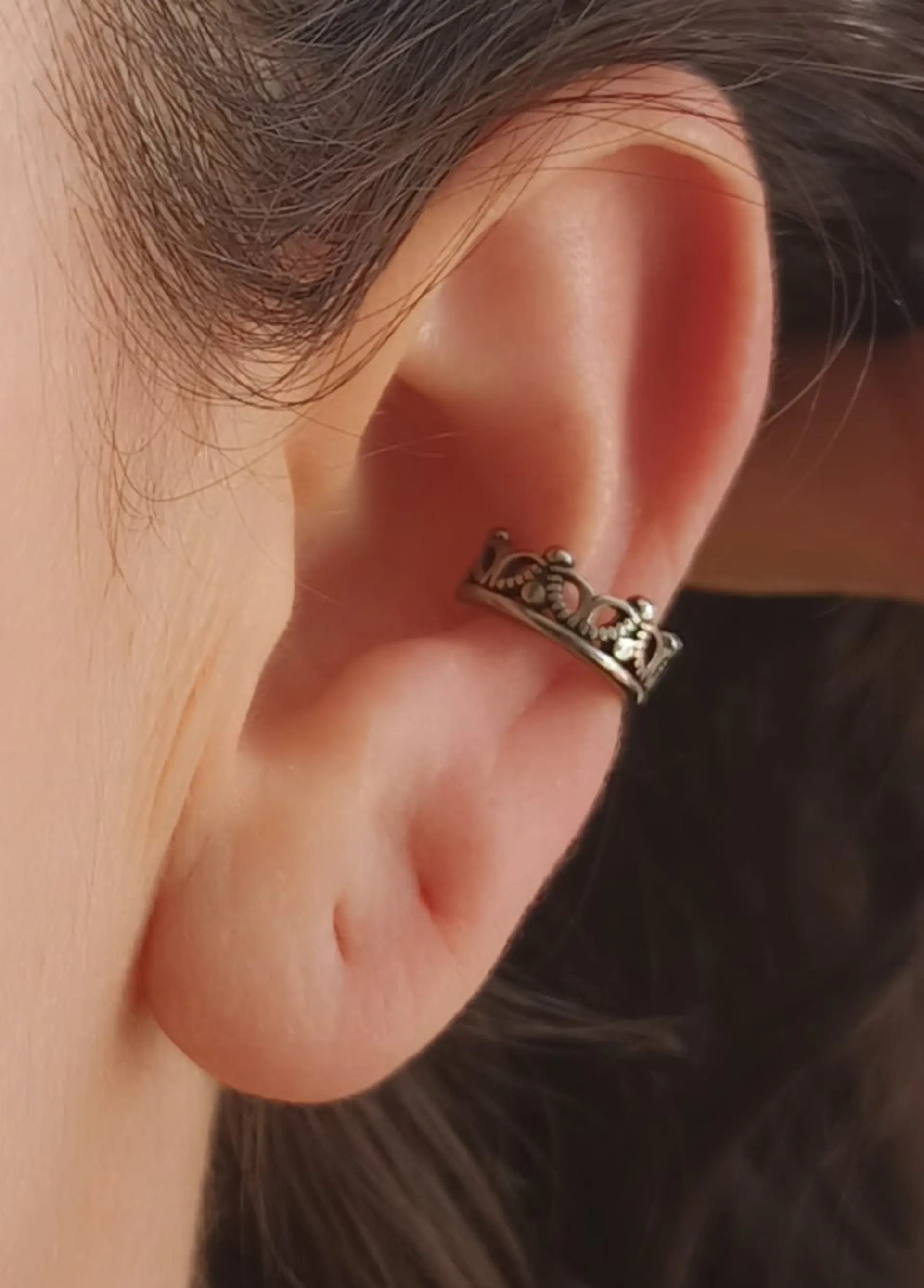 Aro Piercing Oreja Corona Earcuff Sin Perforacion Punk Moda 2