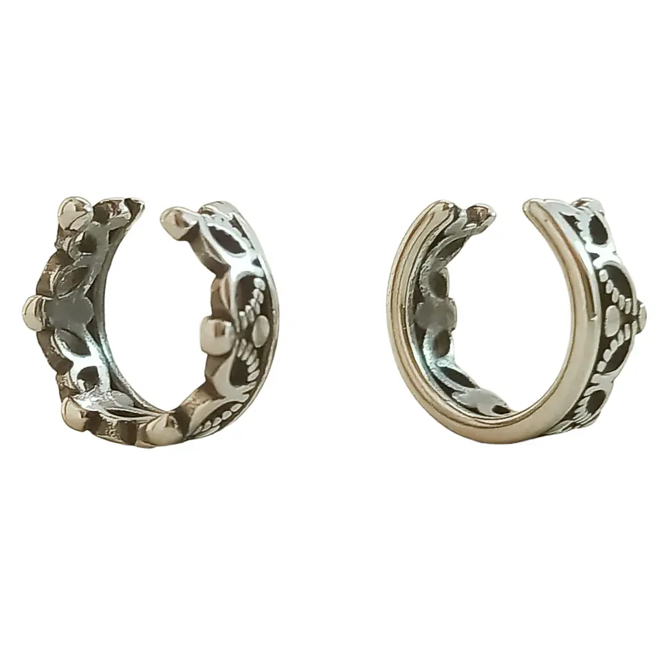 Aro Piercing Oreja Corona Earcuff Sin Perforacion Punk Moda 1