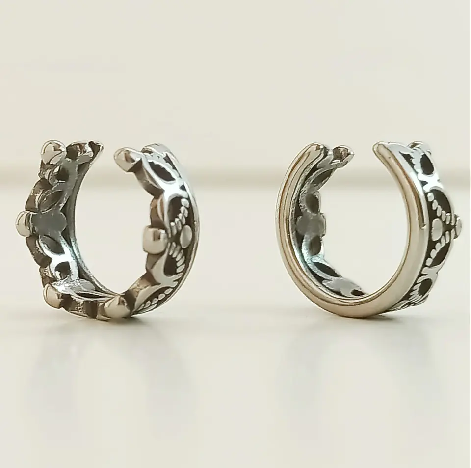 Aro Piercing Oreja Corona Earcuff Sin Perforacion Punk Moda 7