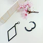 Aro Largo Kpop Rombo Cosplay Punk Negro Doble Uso Unidad - Miniatura 4