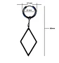 Aro Largo Kpop Rombo Cosplay Punk Negro Doble Uso Unidad - Miniatura 5