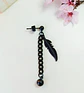 Pendiente Largo Kpop Pluma Eslabón Moda Cosplay Punk Unidad Negro - Miniatura 6