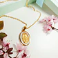 Colgante Medalla Virgen María Nácar Chapada En Oro 18k Amor - Miniatura 8