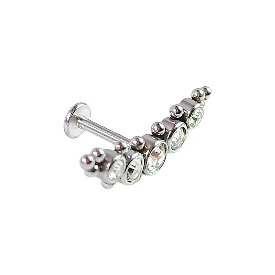 Piercing Oreja Tragus Conch Labret Modelo Media Luna Hipoalergenico Unidad 1