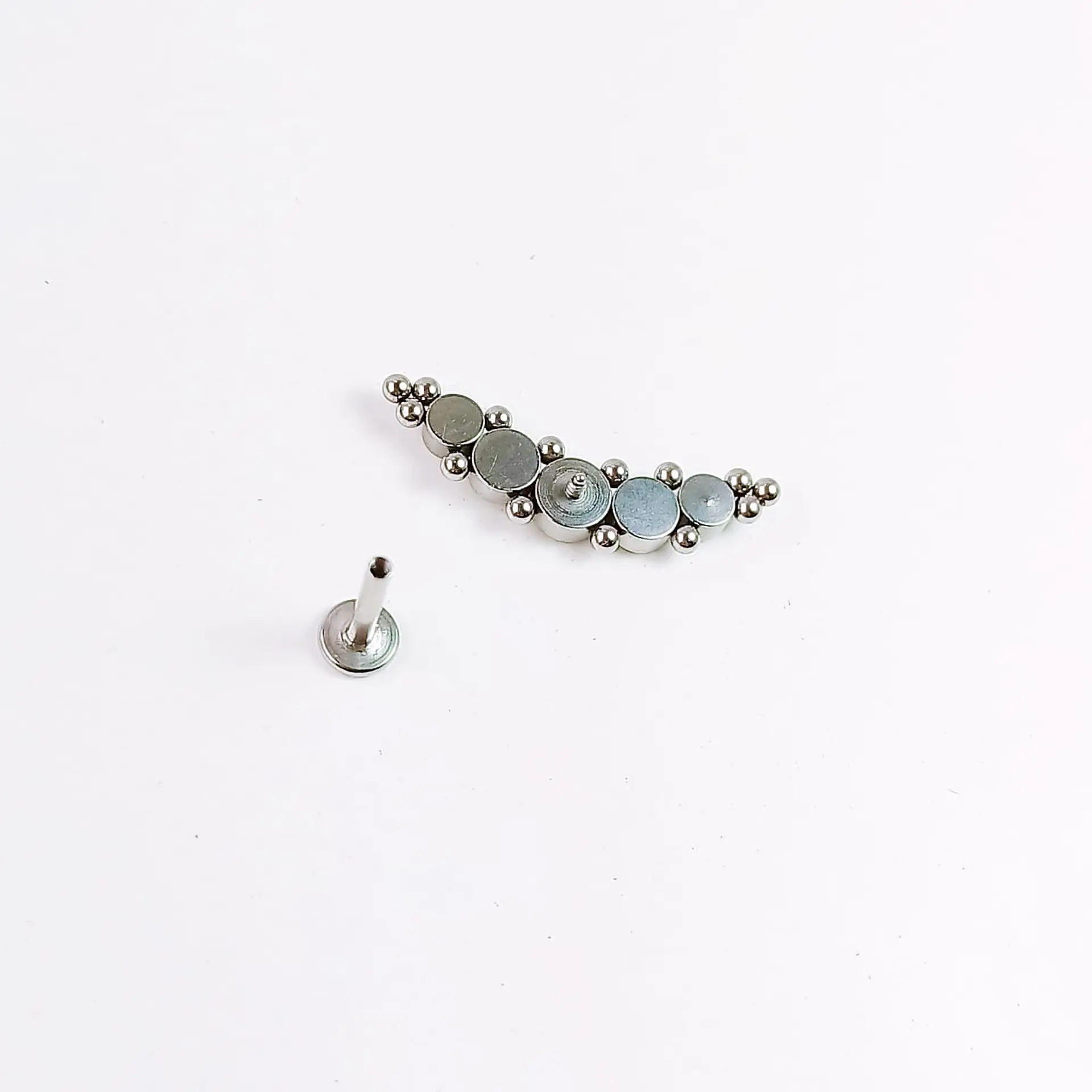 Piercing Oreja Tragus Conch Labret Modelo Media Luna Hipoalergenico Unidad 6