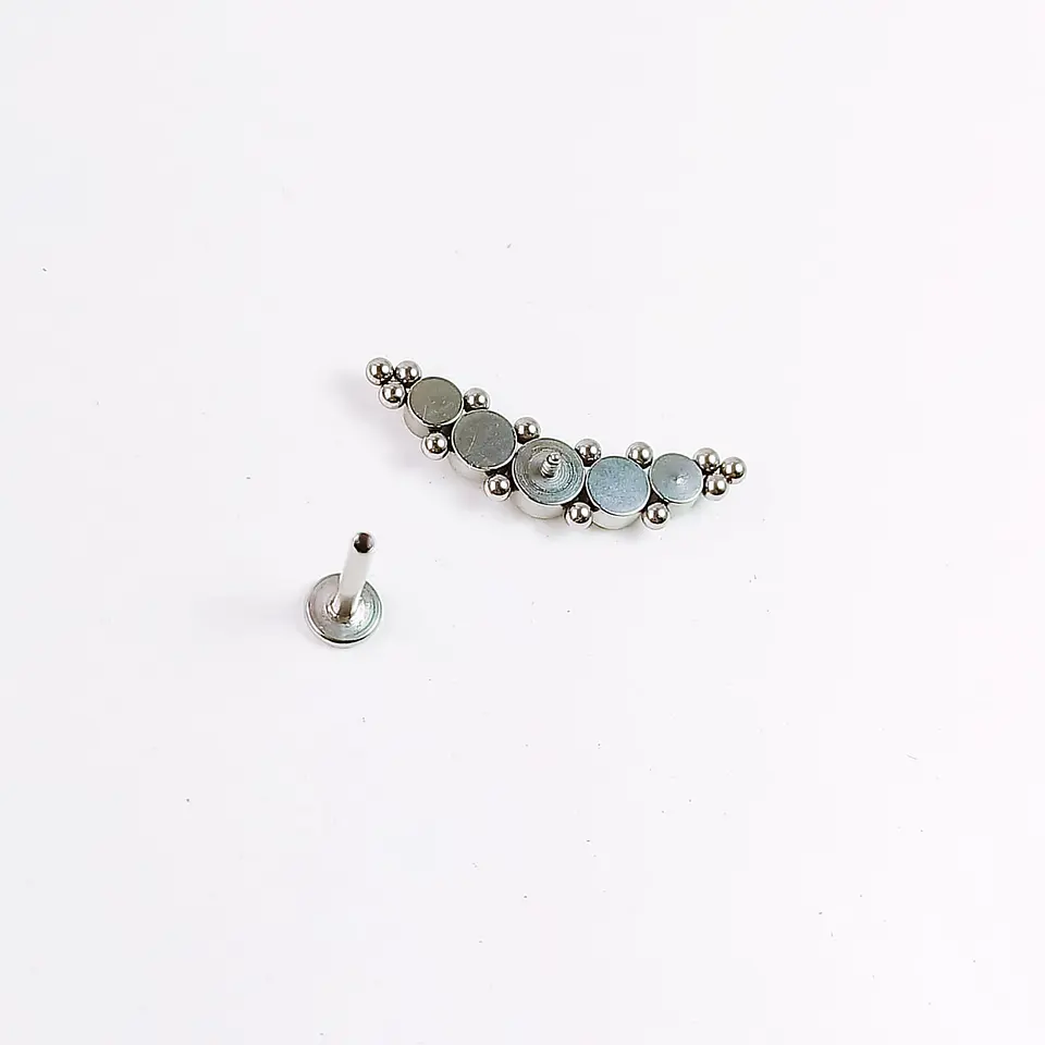 Piercing Oreja Tragus Conch Labret Modelo Media Luna Hipoalergenico Unidad 6