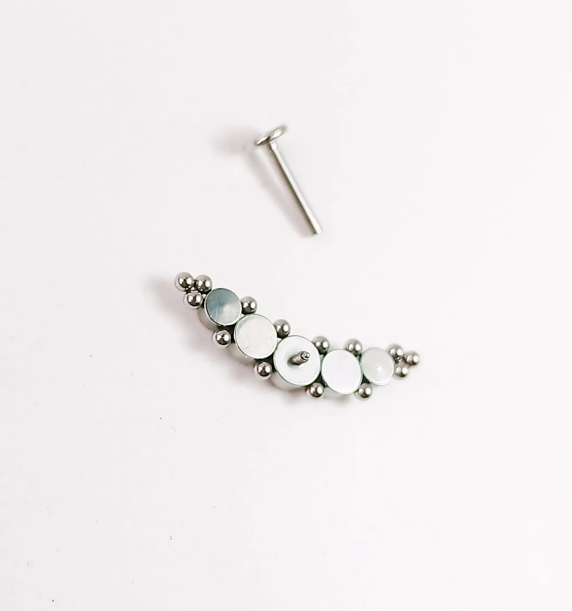 Piercing Oreja Tragus Conch Labret Modelo Media Luna Hipoalergenico Unidad 5