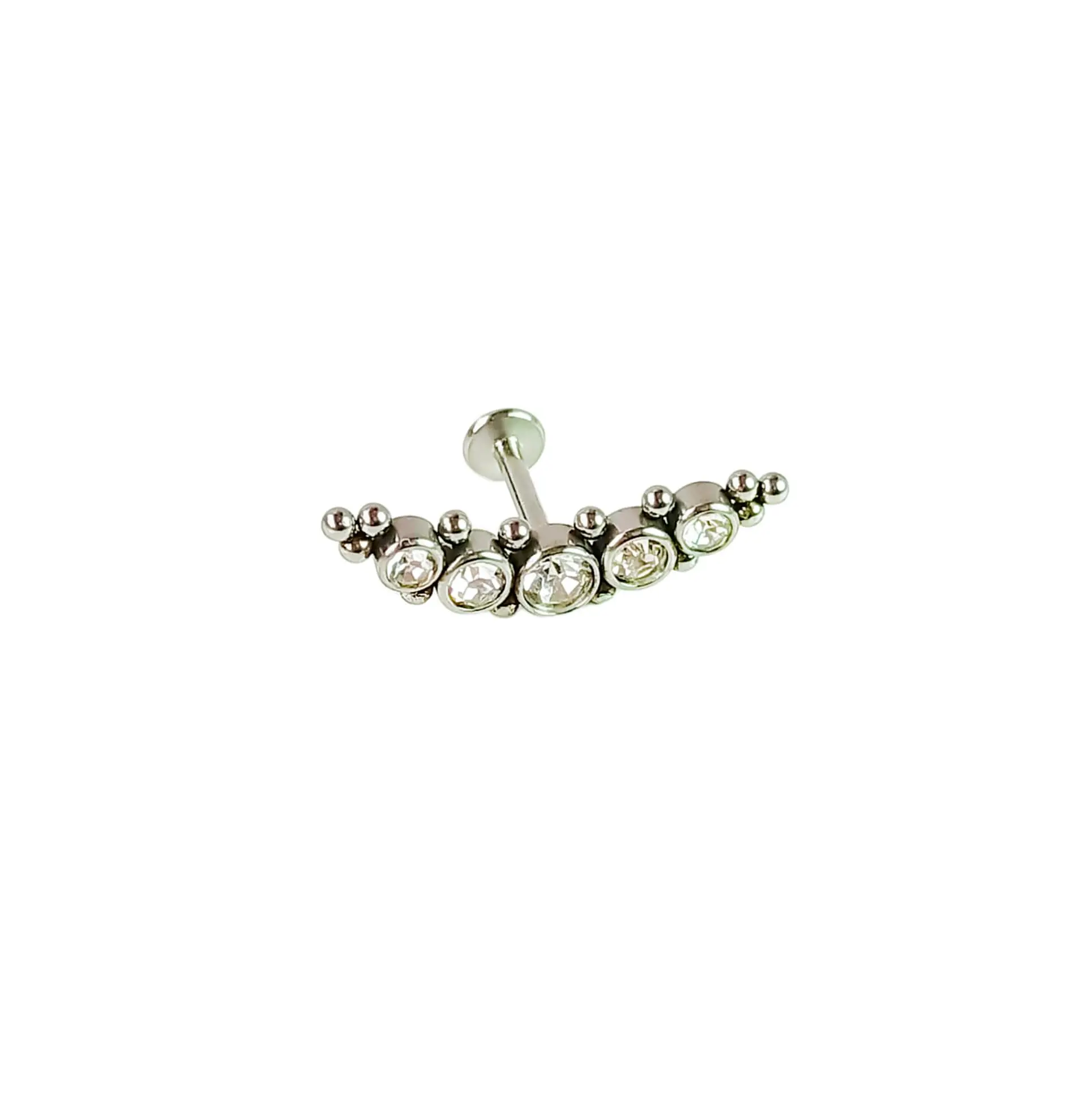 Piercing Oreja Tragus Conch Labret Modelo Media Luna Hipoalergenico Unidad 4