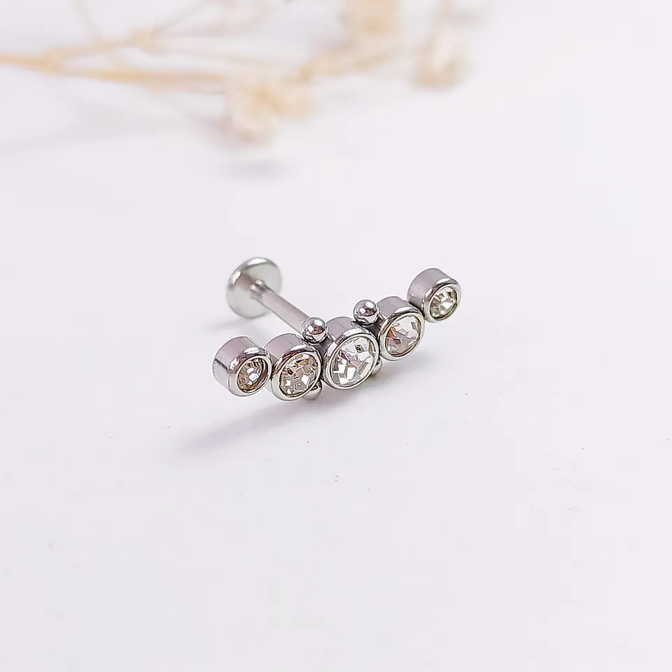 Piercing Oreja Tragus Conch Labret Modelo Luna menguante Hipoalergenico Unidad 6