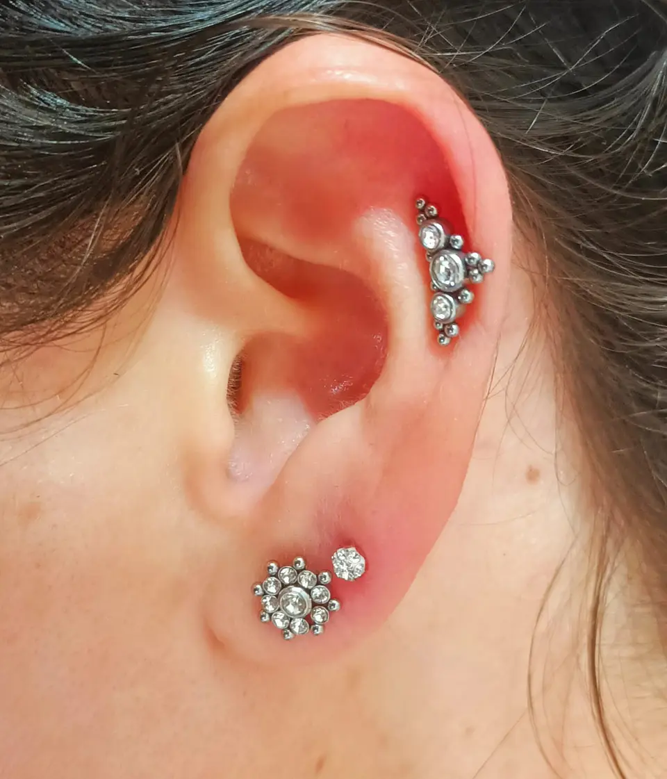 Piercing Oreja flat Labret Modelo Isósceles Hipoalergenico Unidad 2