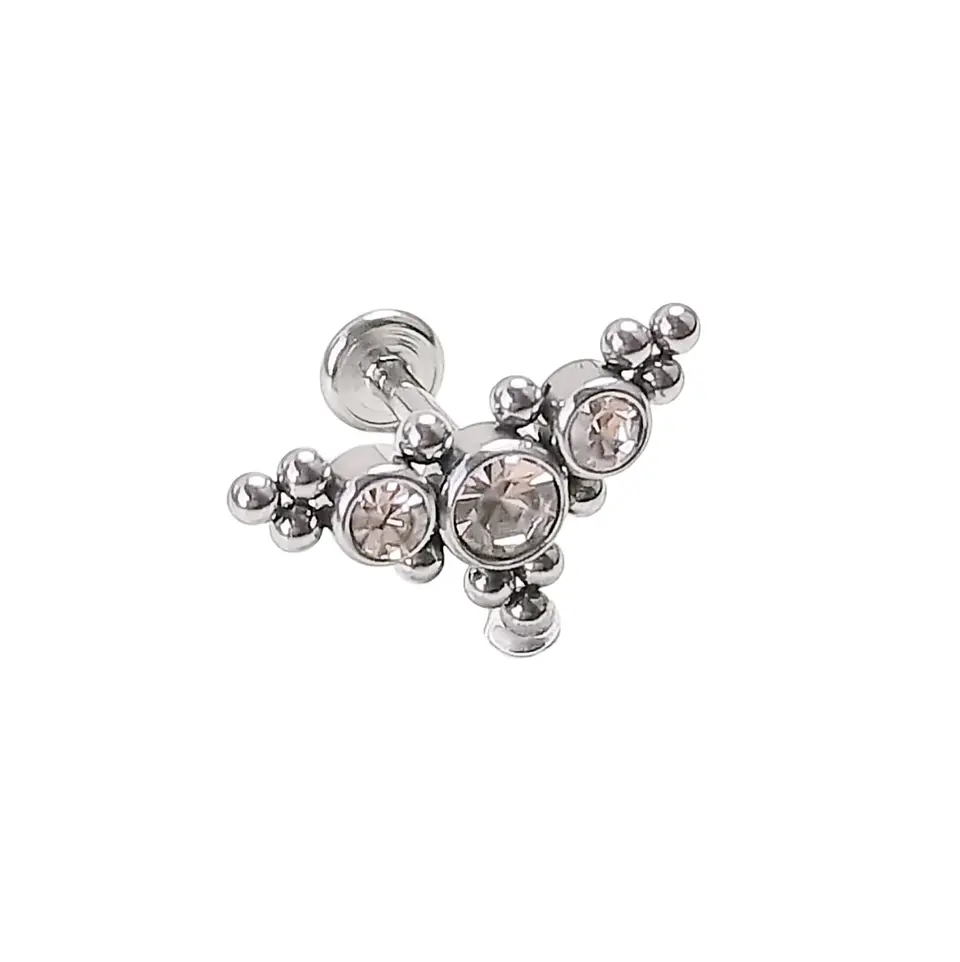 Piercing Oreja flat Labret Modelo Isósceles Hipoalergenico Unidad 8