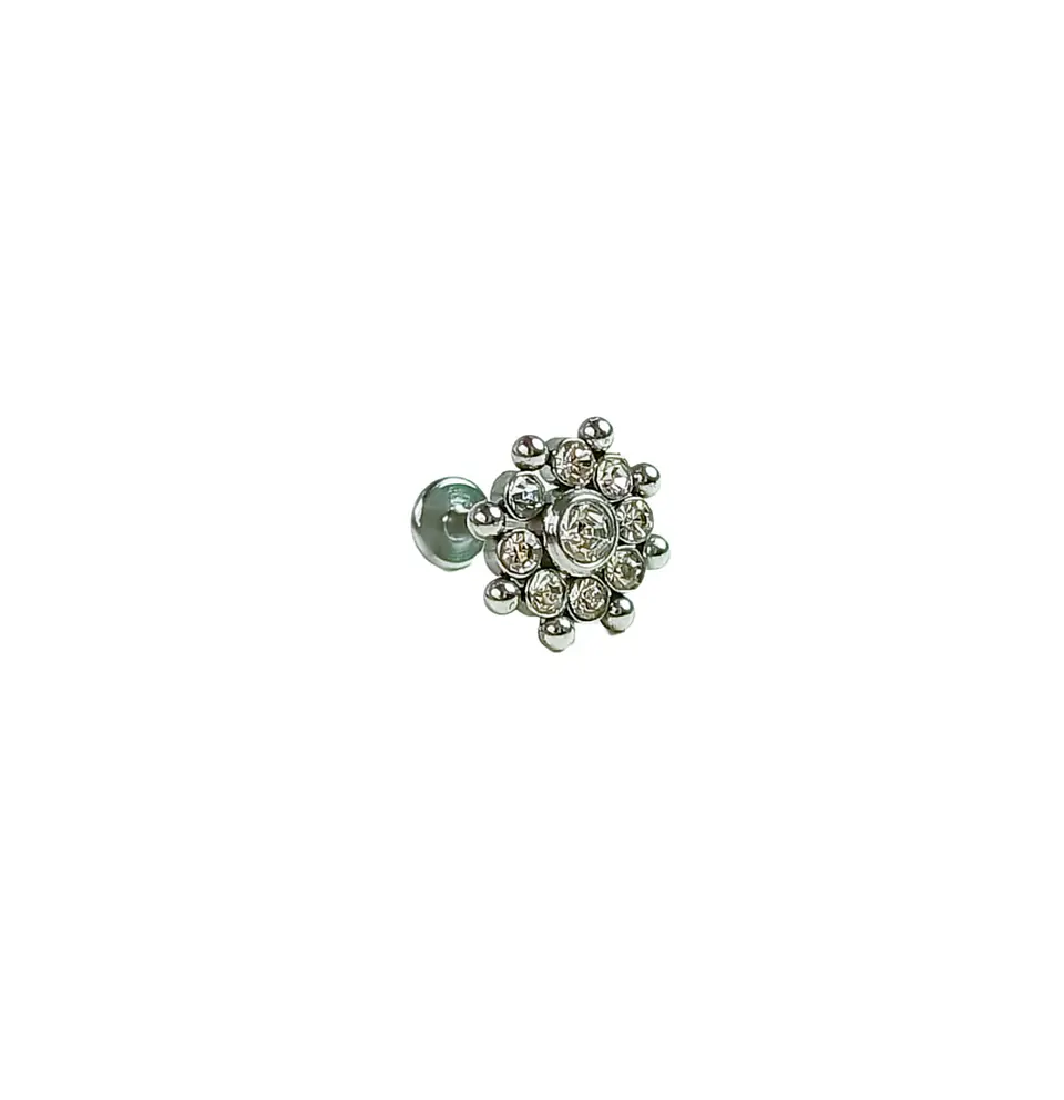 Piercing Oreja Tragus Conch Labret Modelo Flor Hipoalergenico Unidad 1