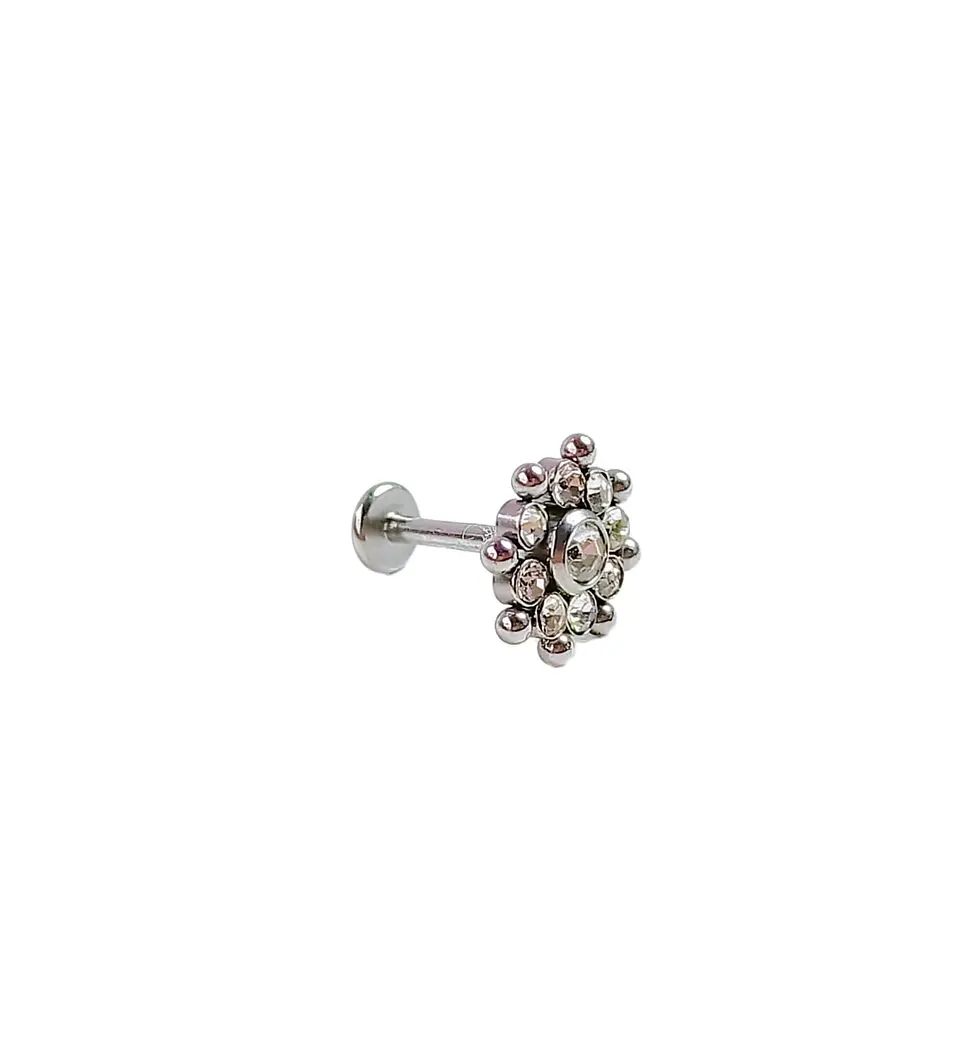 Piercing Oreja Tragus Conch Labret Modelo Flor Hipoalergenico Unidad 5