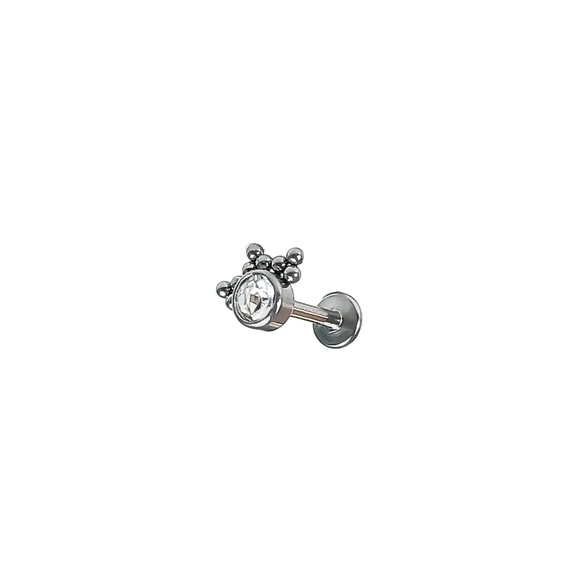 Piercing Oreja Tragus Conch Labret Modelo Corona Hipoalergenico Unidad 1