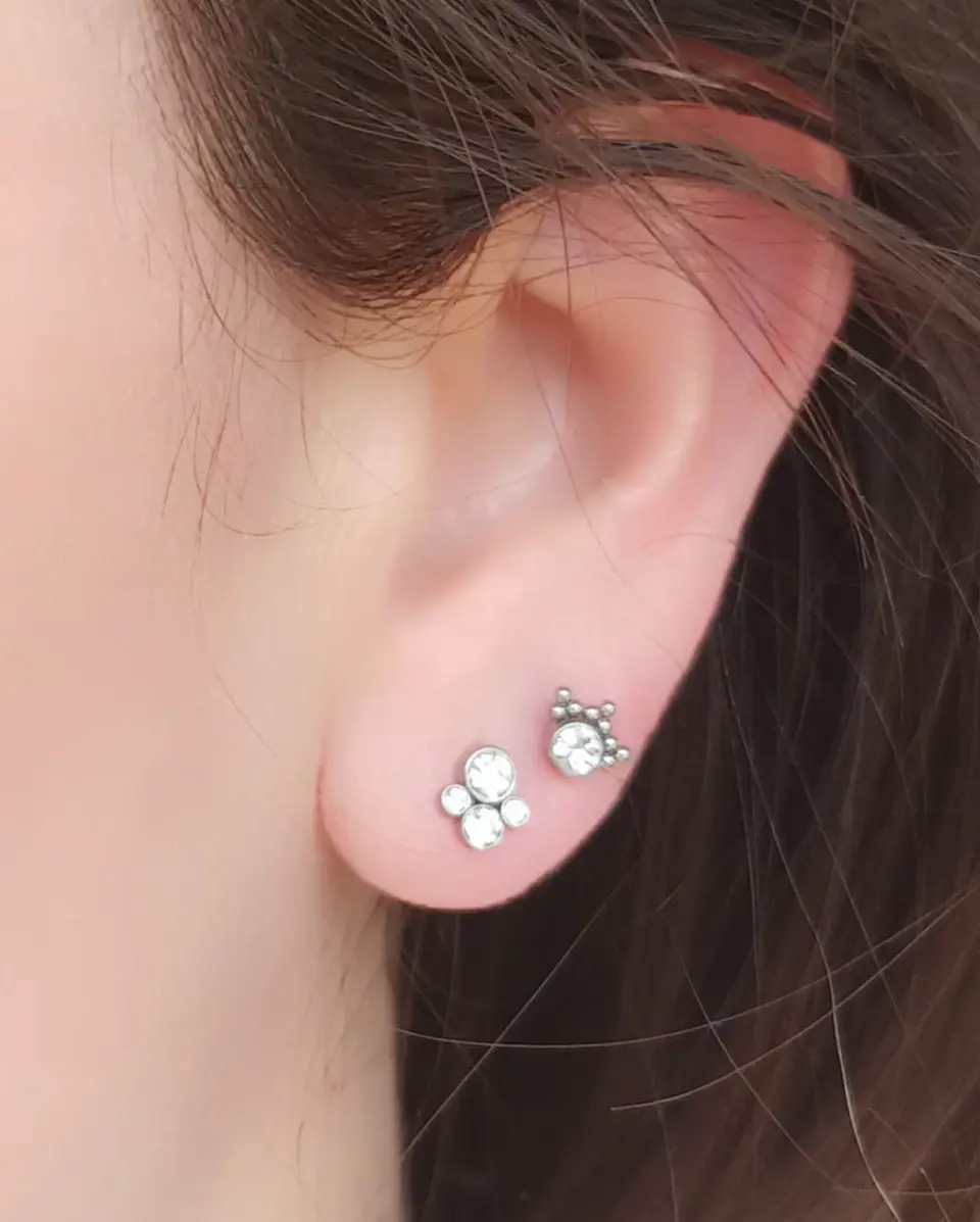 Piercing Oreja Tragus Conch Labret Modelo Corona Hipoalergenico Unidad 6