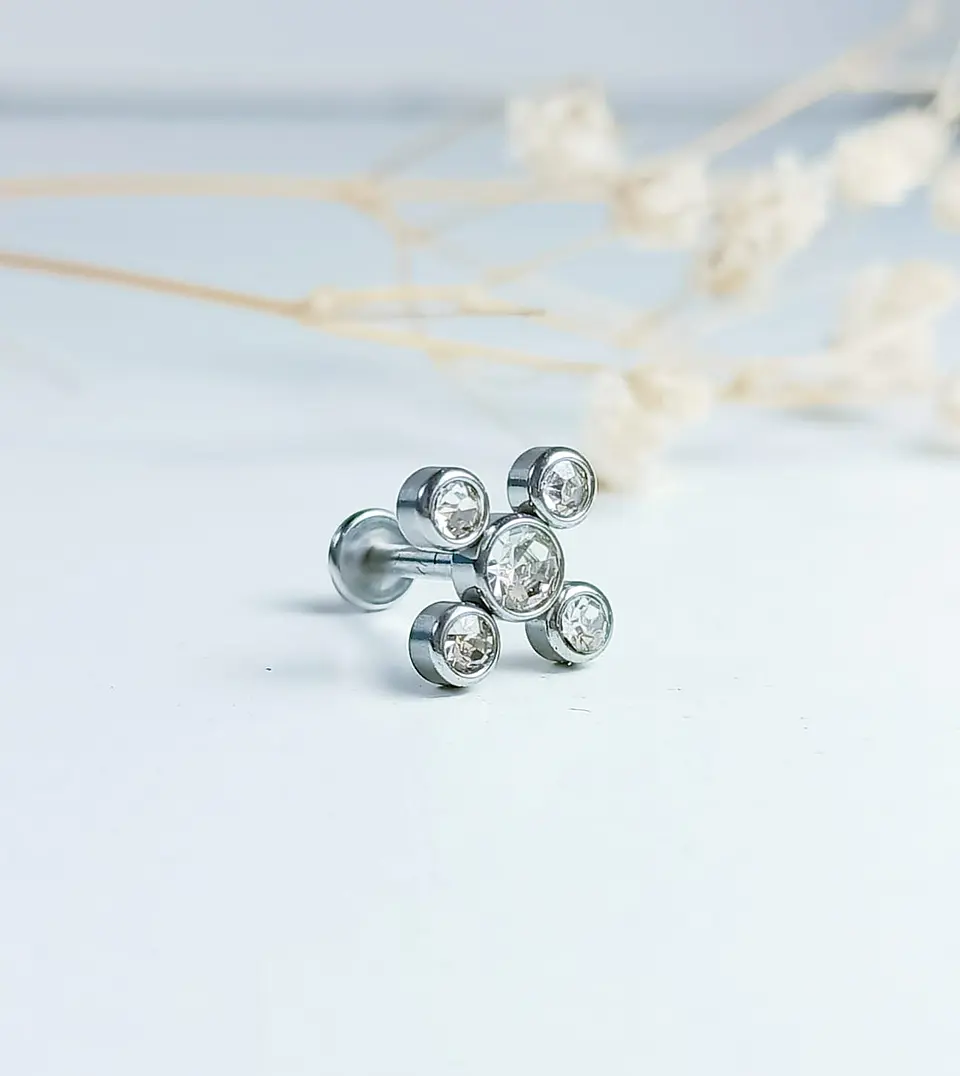 Piercing Punto Luz Tragus Conch Labret Modelo Drone Hipoalergénico Unidad 10