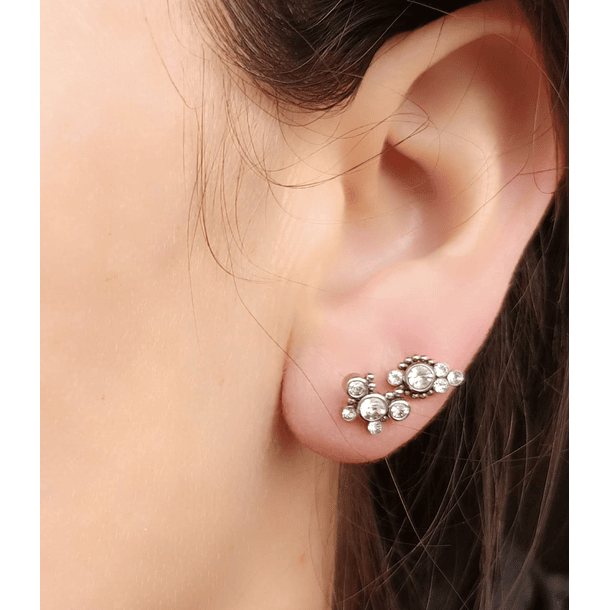 Piercing Oreja Tragus Conch Labret Modelo Mariposa Hipoalergénico Unidad 8