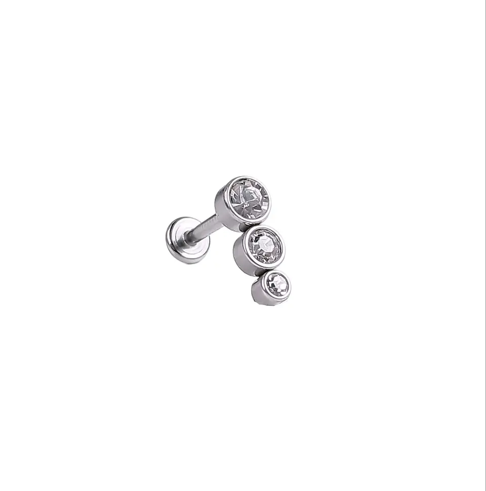 Piercing Tragus Conch Labret Modelo Trois Hipoalergénico Helix Unidad Punk 1