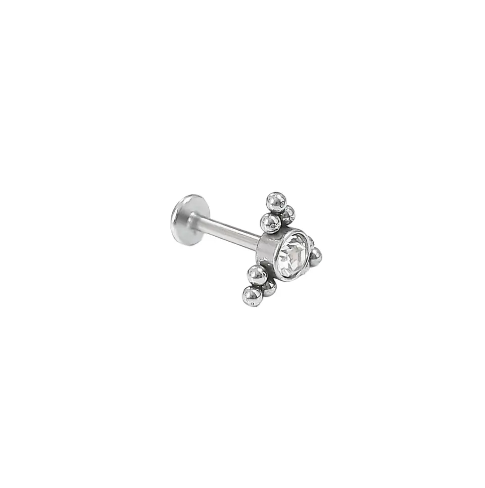 Piercing Oreja Tragus Conch Labret Modelo Pirámide Hipoalergénico Unidad 1