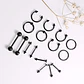 Pack 16 Piercing Negro Set Tragus Septum Industrial Nostril Helix - Miniatura 6